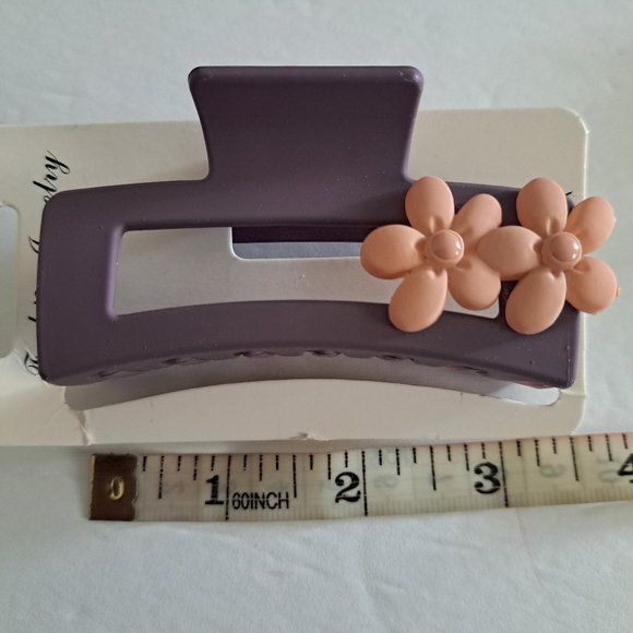 Fashion Jewelry Beige Tan/Brown Flower 14 Claws Hair Clip Medium Sized New - Picture 4 of 5